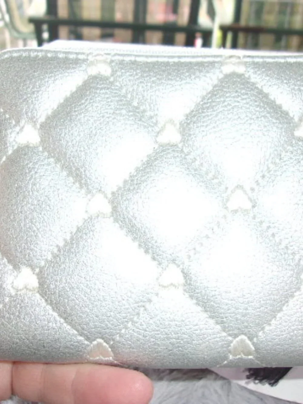 E-278 NWT BETSEY JOHNSON SMALL SILVER ZIP WALLET